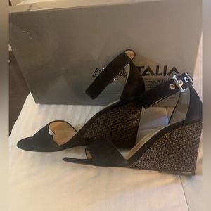 AQUATALIA Black wedge sandals